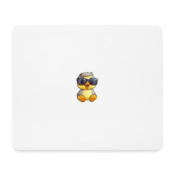 Little cute duck wearing sunglasses. - Mouse Pad (horizontal) - white - Front