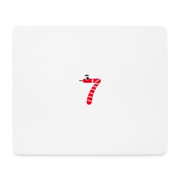 Zahl 7 Schlange rot Kinder - Mousepad (Querformat) - Weiß - Vorne