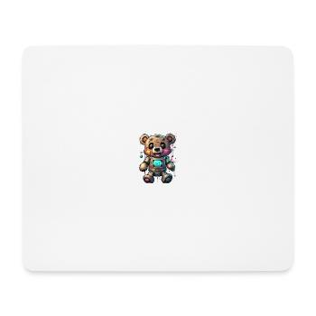Ours robot - Tapis de souris (format paysage) - blanc - Devant