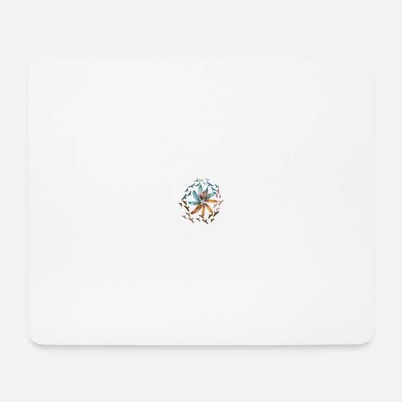 Feather and bird - Mouse Pad (horizontal) - white