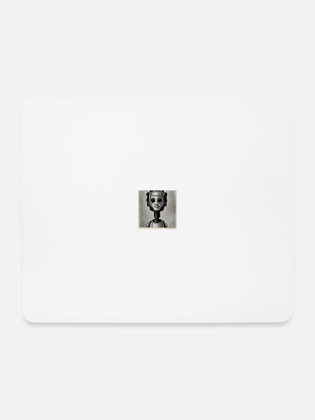 Roboter schwarz weis - Mousepad (Querformat) - Weiß