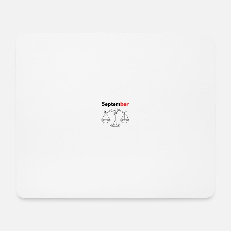 Monat mit seinem Sternzeichen Waage/September - Mousepad (Querformat) - Weiß