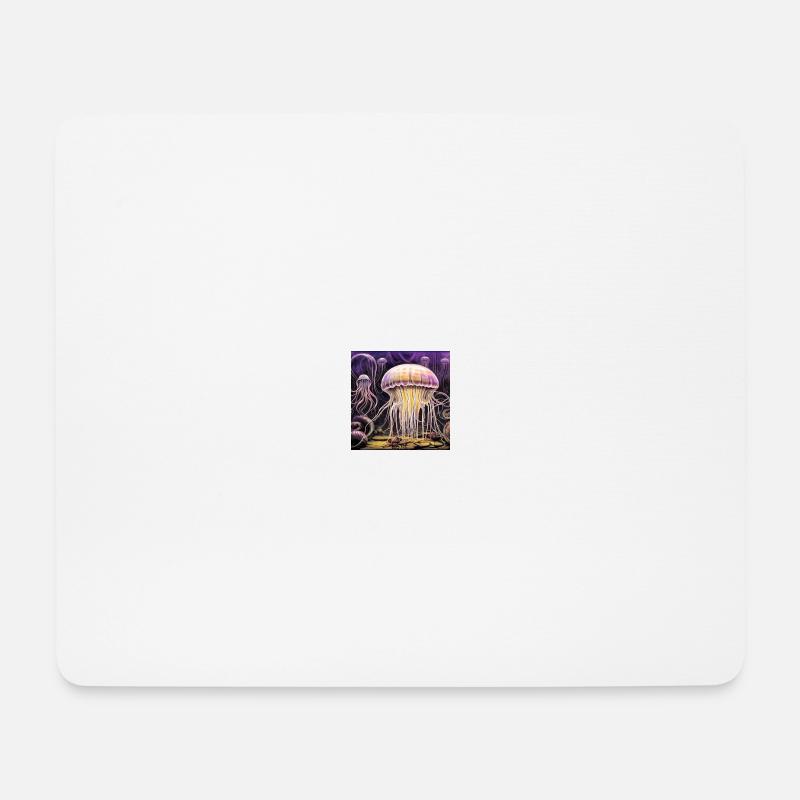 leuchtende Quallen - Mousepad (Querformat) - Weiß
