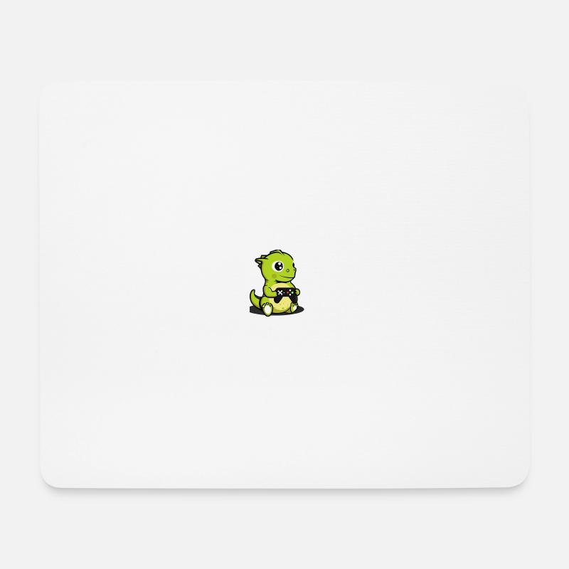 Dinosaurierbaby, das die Konsole spielt - Mousepad (Querformat) - Weiß
