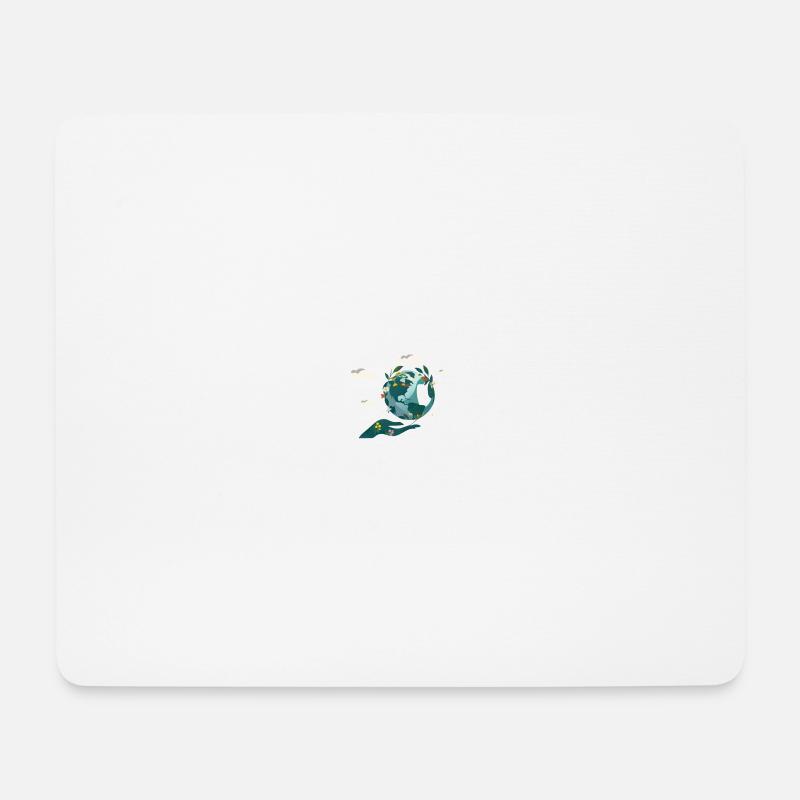 Nachhaltige Welt - Mousepad (Querformat) - Weiß