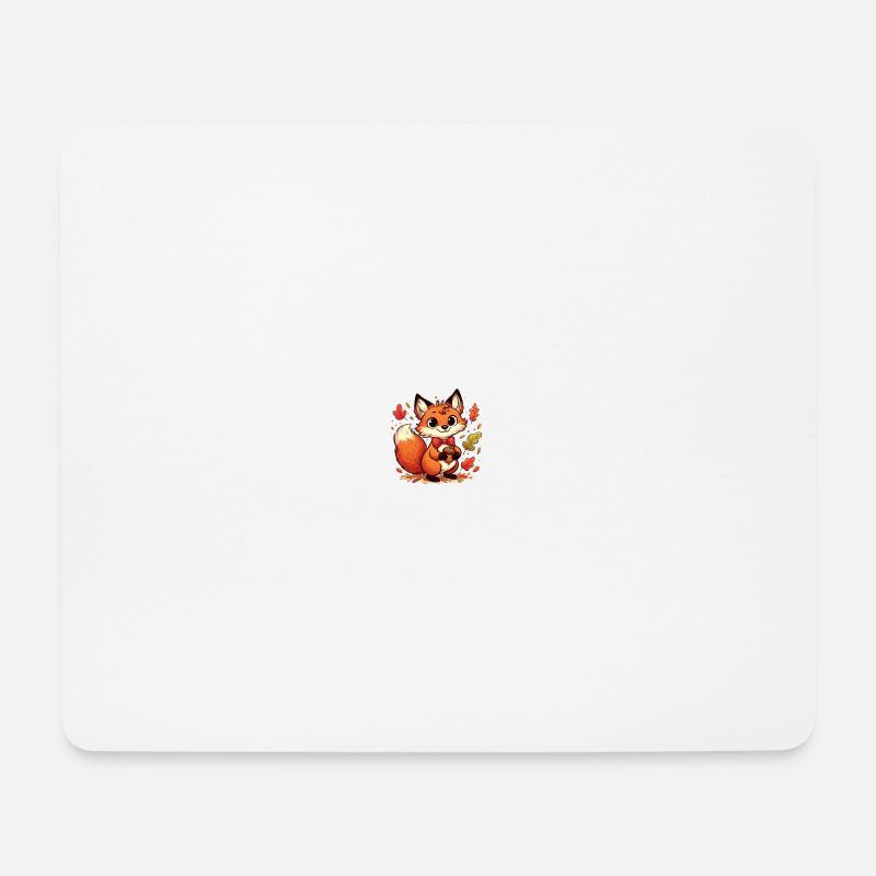 Fuchs Karikatur 2 - Mousepad (Querformat) - Weiß