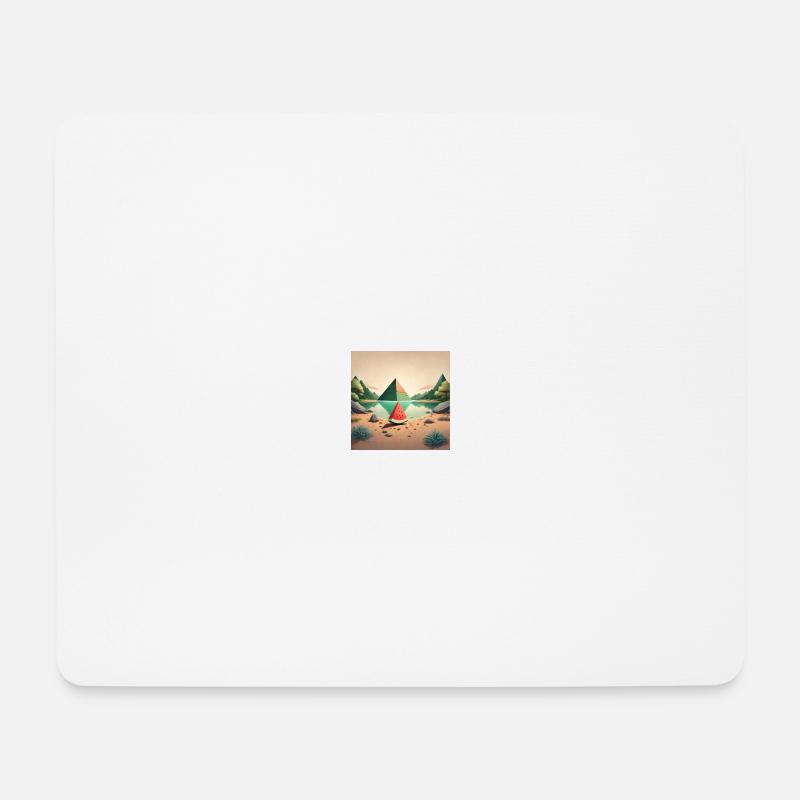Melone mit Pyramide - Mousepad (Querformat) - Weiß