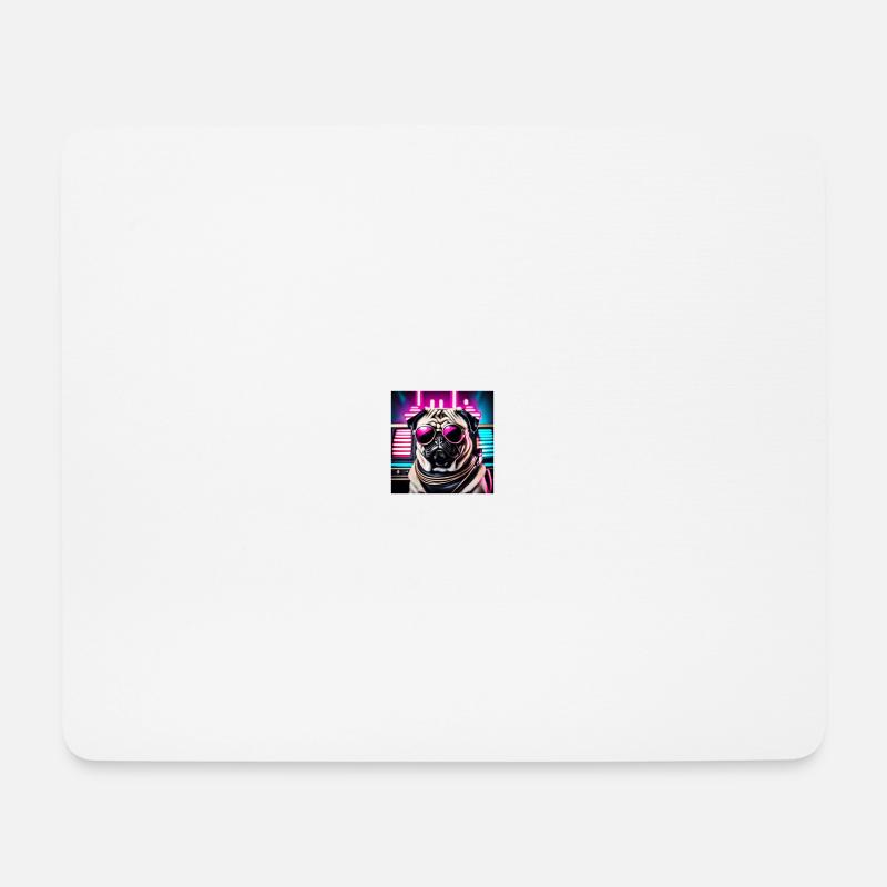Cool Pug - Mousepad (Querformat) - Weiß