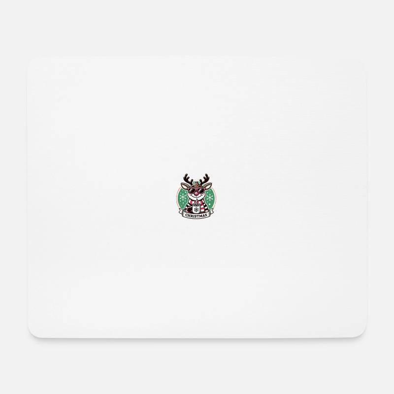 Rentier mit Kakao – Lustiges Weihnachts-T-Shirt - Mousepad (Querformat) - Weiß