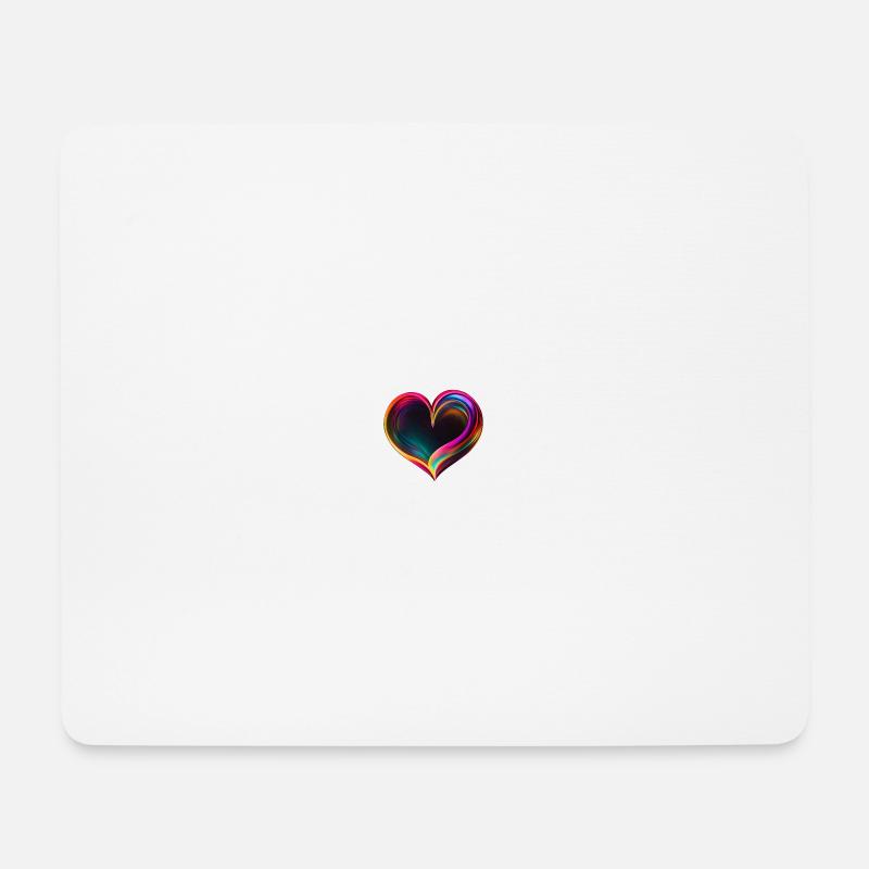 Herz für Kunstliebhaber - Mousepad (Querformat) - Weiß