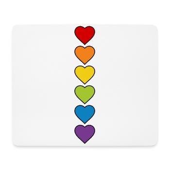 LGBT CSD LGBTQ+ HERZ REGENBOGEN HERZEN PRIDE MONTH - Mousepad (Querformat) - Weiß - Vorne