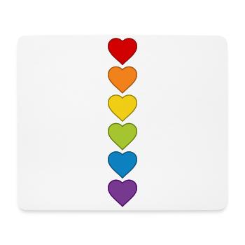 LGBTQIA+ CSD Herz Regenbogen Herzen Pride Month - Mousepad (Querformat) - Weiß - Vorne