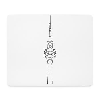 Berlin Tour de télévision Alexanderplatz - Tapis de souris (format paysage) - blanc - Devant