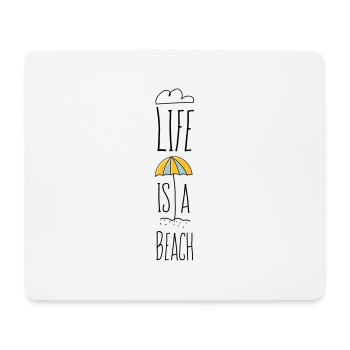 La vie est une plage lettrage été été police - Tapis de souris (format paysage) - blanc - Devant