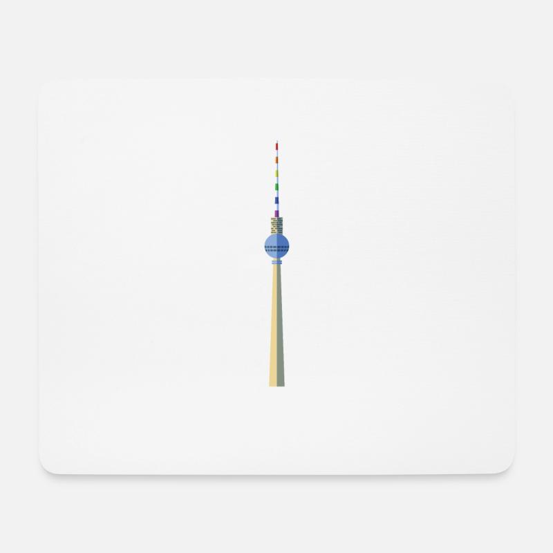 Berlin Fernsehturm in Berlin - Mousepad (Querformat) - Weiß