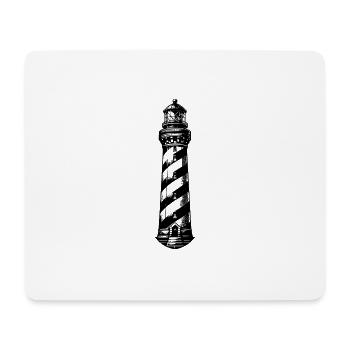Striped lighthouse on the coast - Mouse Pad (horizontal) - white - Front