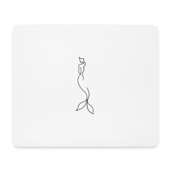 Meerjungfrau Silhouette Märchen Hand gezeichnet - Mousepad (Querformat) - Weiß - Vorne