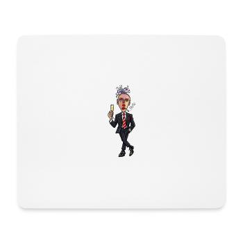 Surrealer Anzugheld mit sektglas - Mousepad (Querformat) - Weiß - Vorne