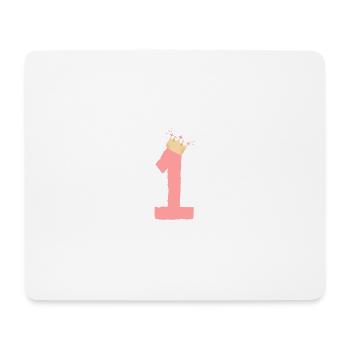 Geburtstag 1 Krone Zahl - Mousepad (Querformat) - Weiß - Vorne