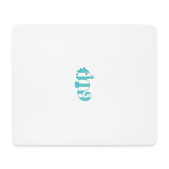 Seahorse turquoise striped - Mouse Pad (horizontal) - white - Front