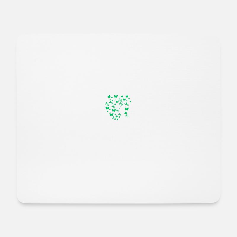 Mental Health Funny Green Butterfly Heart - Mousepad (Querformat) - Weiß