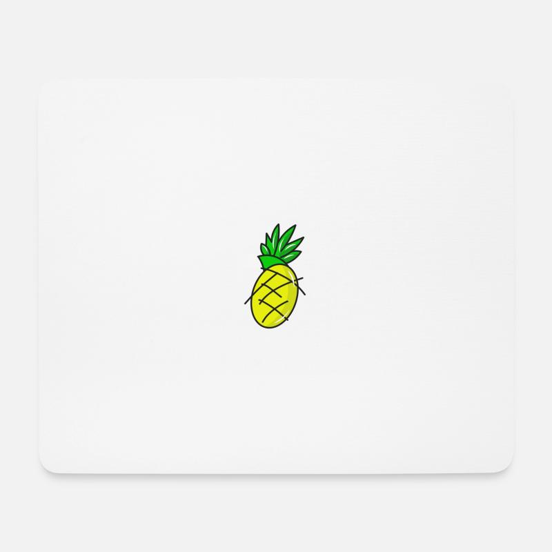 Ananas Cartoon Motiv - Mousepad (Querformat) - Weiß