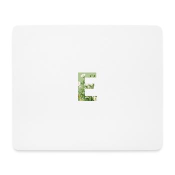 Buchstabe E, Monogramm, Blumenmuster - Mousepad (Querformat) - Weiß - Vorne