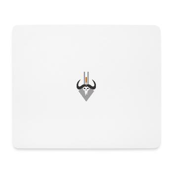 Demonic skull in the shield - Mouse Pad (horizontal) - white - Front