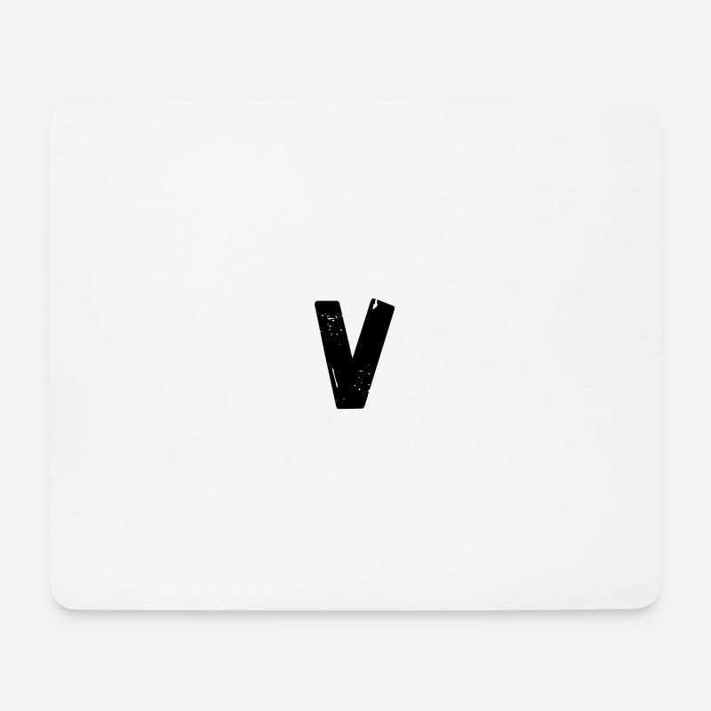BUCHSTABE V - Mousepad (Querformat) - Weiß