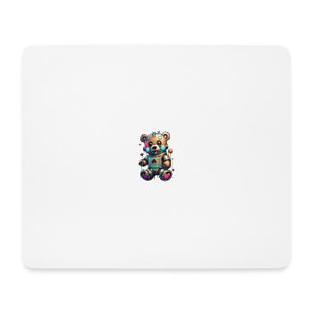 Ours robot - Tapis de souris (format paysage) - blanc - Devant