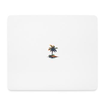 Insel mit Palme - Mousepad (Querformat) - Weiß - Vorne