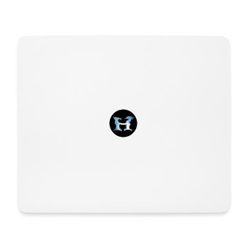 Logo H Bleu - Rond Noir - Tapis de souris (format paysage) - blanc - Devant