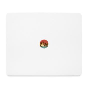 Papa seit 2015 Retro-Vintage-Sonnenuntergangsdesign - Mousepad (Querformat) - Weiß - Vorne