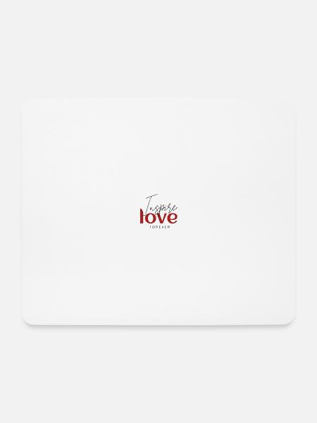 Inspire Love Forever – Minimal Red Typography Desi - Mouse Pad (horizontal) - white