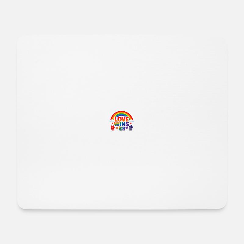 LIEBE GEWINNT Regenbogenstolz - Mousepad (Querformat) - Weiß