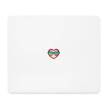 Herz Sonnenbrille Früchte Liebe Retro - Mousepad (Querformat) - Weiß - Vorne