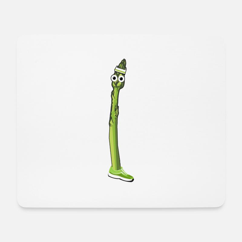sport,fitness,spargel,grüner spargel,turnschuhe - Mousepad (Querformat) - Weiß