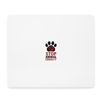 Stopp Tierquälerei Pfotenabdruck - Mousepad (Querformat) - Weiß - Vorne