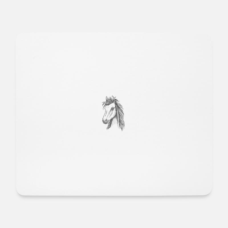 Pferde - Mousepad (Querformat) - Weiß