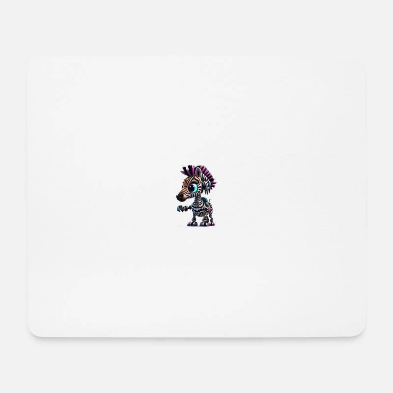 Zebra Roboter - Mousepad (Querformat) - Weiß
