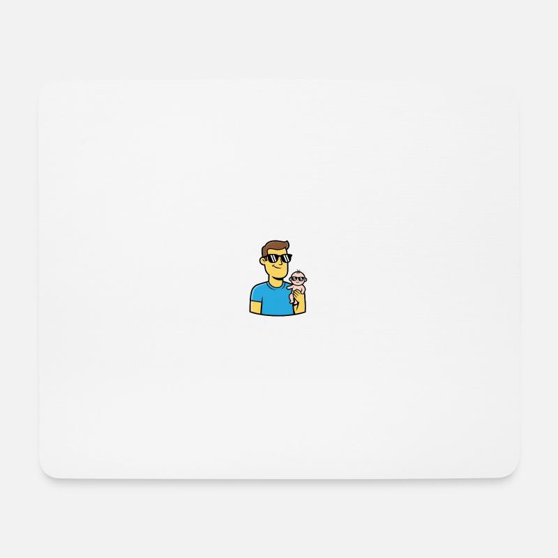 Papa & Baby | Cooles Vater & Kind Partnerlook - Mousepad (Querformat) - Weiß