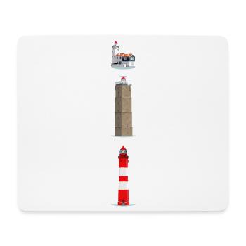 Leuchttürme Ameland, Terschelling, Marken - Mousepad (Querformat) - Weiß - Vorne