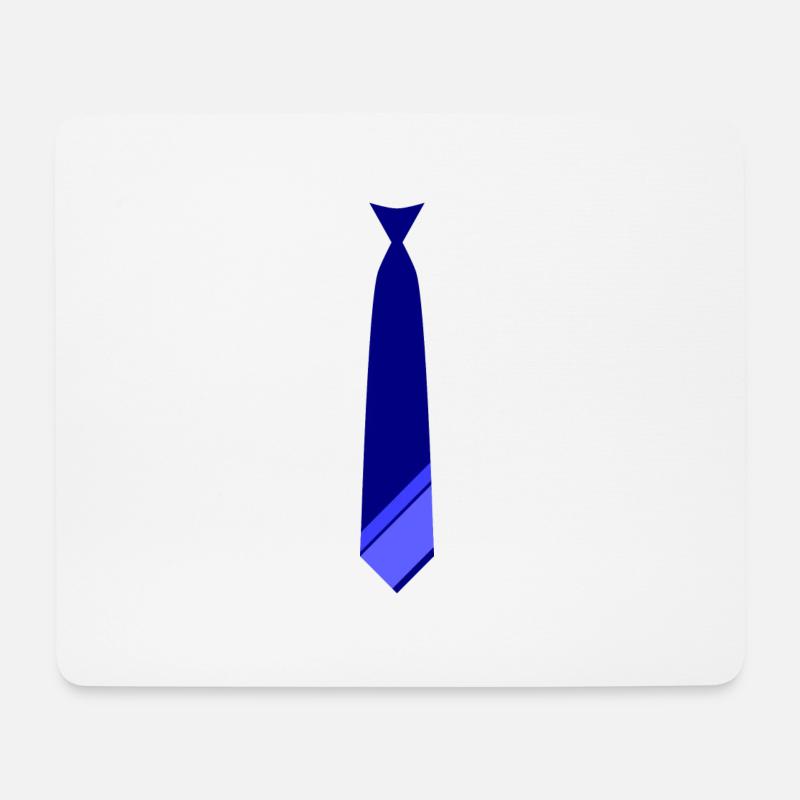 Blaue Krawatte - Mousepad (Querformat) - Weiß