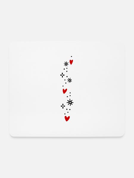 Herzen Glitzer - Mousepad (Querformat) - Weiß