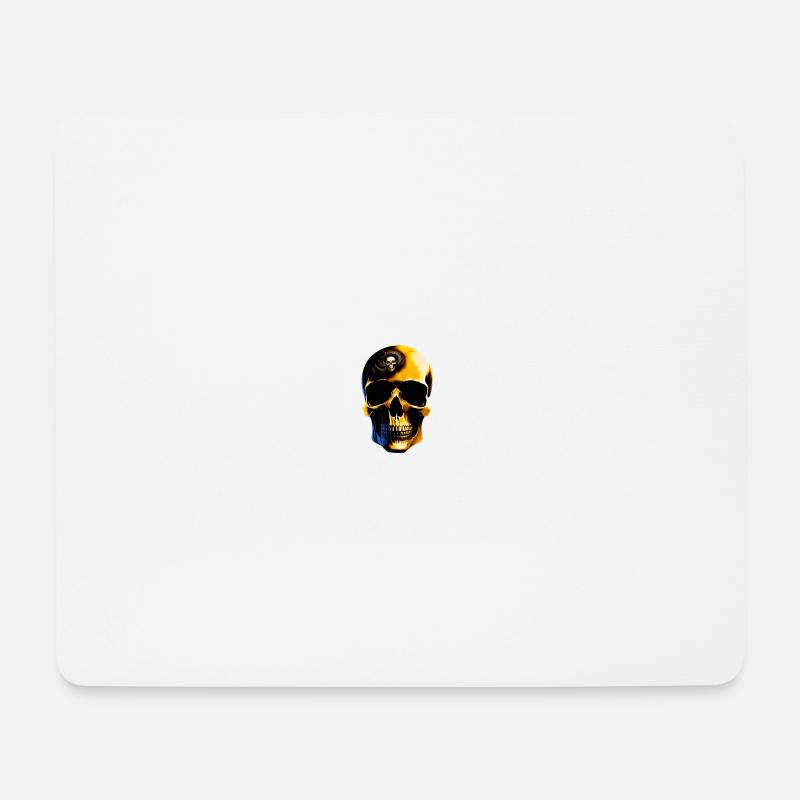 Goldener Totenkopf mit Schlange - Mousepad (Querformat) - Weiß