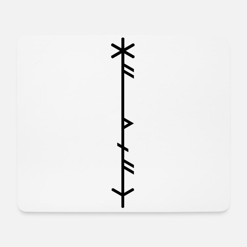 Haithnaz "Heathe(n)/heidnisch" Runenstab, QRF0© - Mousepad (Querformat) - Weiß