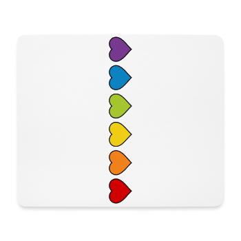 LGBT CSD LGBTQ+ HERZ REGENBOGEN HERZEN PRIDE MONTH - Mousepad (Querformat) - Weiß - Vorne