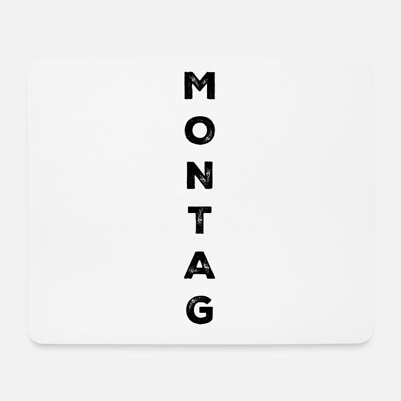 Monday - black - Mouse Pad (horizontal) - white