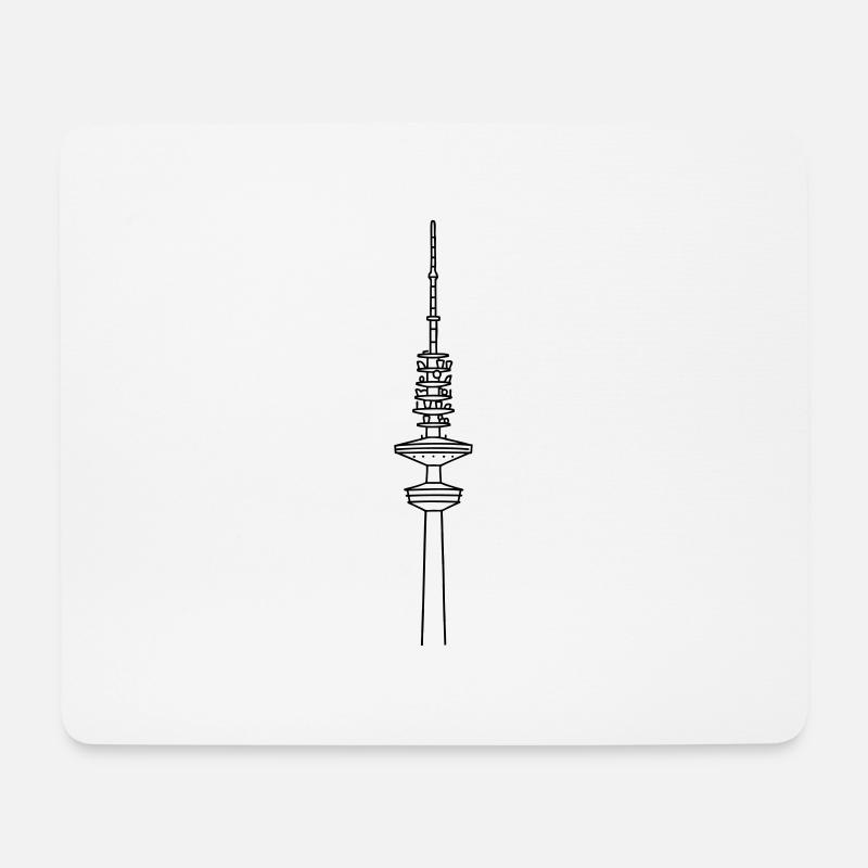 Heinrich-Hertz-Turm Hamburg - Mousepad (Querformat) - Weiß