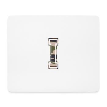 I, Monogram, Camouflage Green-Brown - Mouse Pad (horizontal) - white - Front